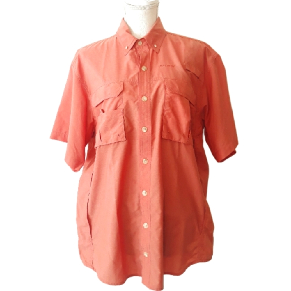 Sportif Hook & Tackle Fishing Shirt - Size Medium Coral